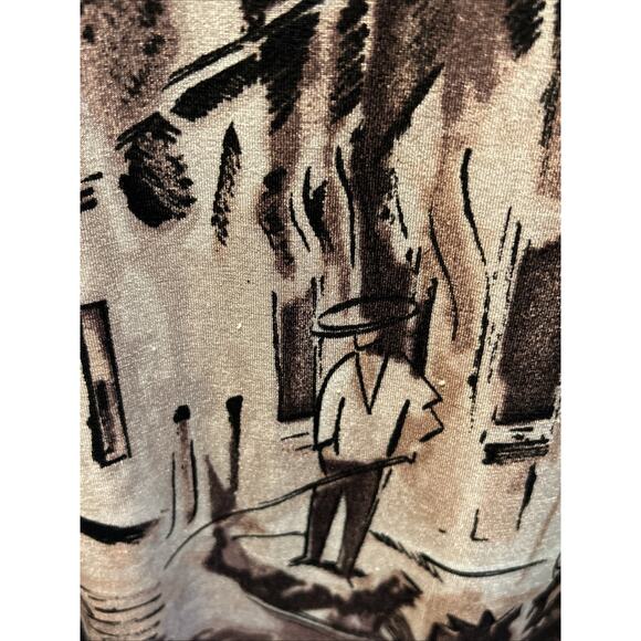 Chicos Travelers Shirt Womens Medium Slinky Liquid Knit Venice Print - Picture 9 of 10